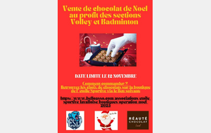 Vente des chocolats de Noël 2025 