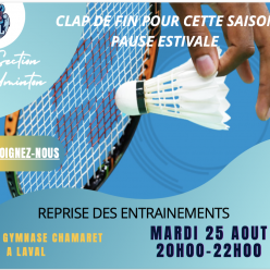 REPRISE ENTRAIEMENT BADMINTON